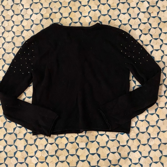 Zara Girls Black Cardigan with Rhinestone Detail size 5 - Picture 3 of 4